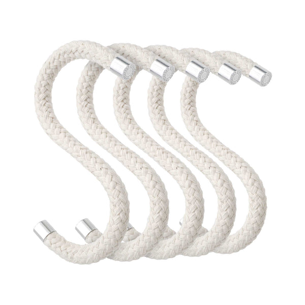 charles and marie ROPE HOOK Cotton | Naturfarbene Textil-S-KLEIDERHAKEN aus Seil | 5er Set | Peppermint Products