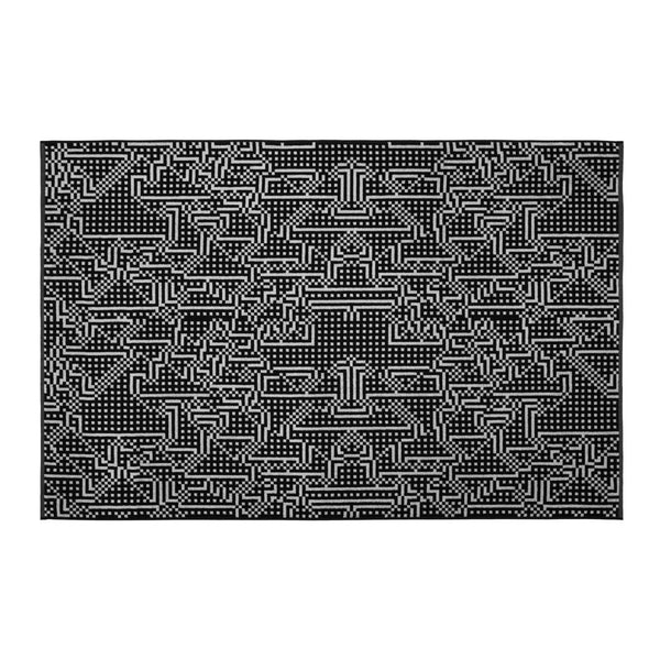 Charles And Marie ROUTE - Schwarz-weißes Badehandtuch - Bitmap Collection - 100x150 Cm | Cristian Zuzunaga