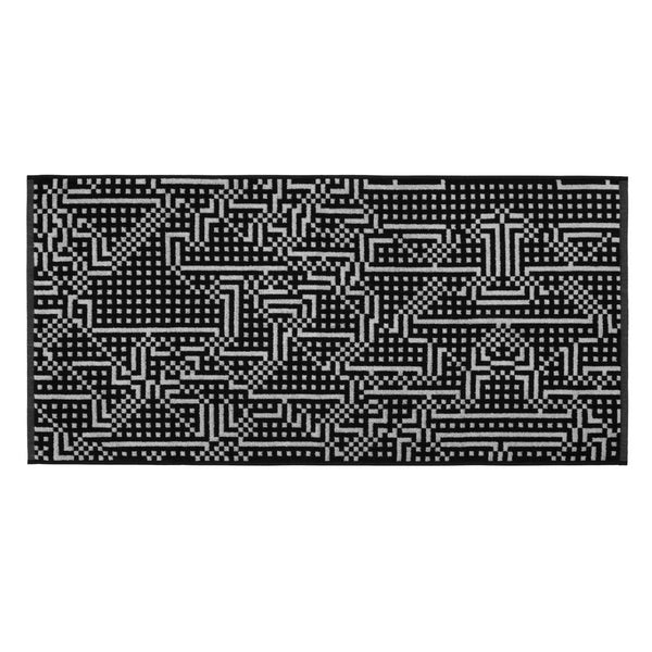 Charles And Marie ROUTE - Schwarz-weißes Handtuch - Bitmap Collection - 50x100 Cm | Cristian Zuzunaga