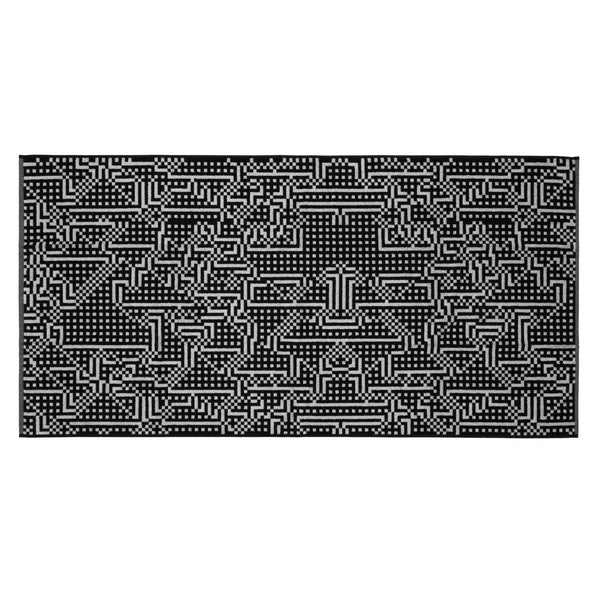 Charles And Marie ROUTE - Schwarz-weißes Handtuch - Bitmap Collection - 70x140 Cm | Cristian Zuzunaga