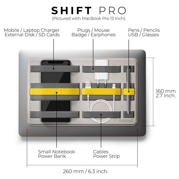 Charles And Marie SHIFT PRO | Klebbarer Laptop-ORGANIZER | 26x16 Cm | Beblau