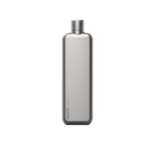 Charles And Marie SLIM Edelstahlflasche Memobottle™ SATIN | Flache Wiederverwendbare TRINK- & WASSERFLASCHE | 600 Ml