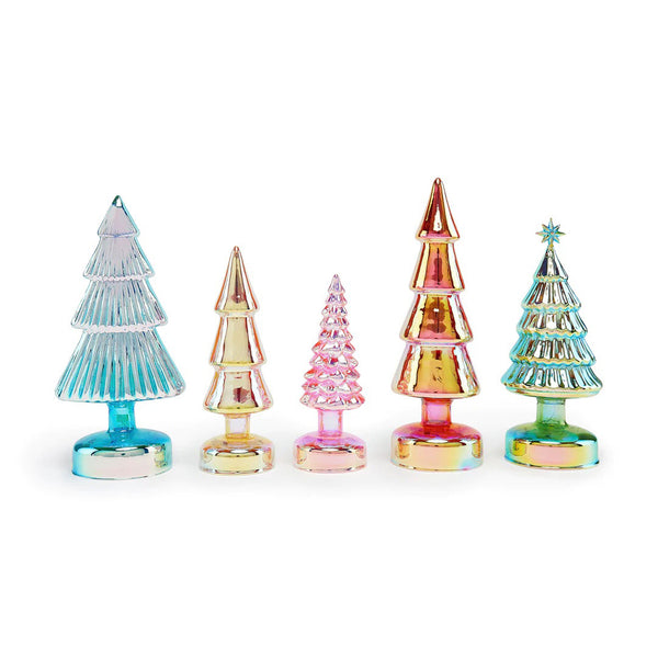 Charles And Marie Small Colorful LED GLASS LIGHTED TREES - Glas-Tannenbäume Mit LED Beleuchtung - 5er Set | MoMA