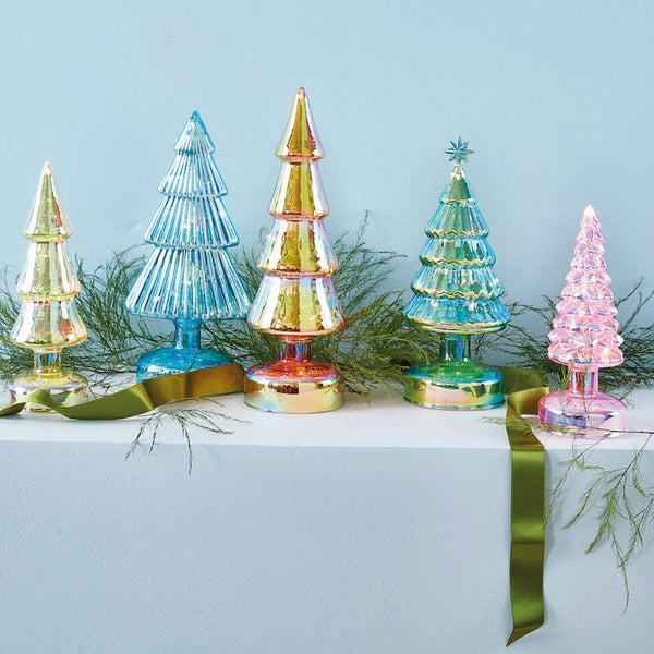 Charles And Marie Small Colorful LED GLASS LIGHTED TREES - Glas-Tannenbäume Mit LED Beleuchtung - 5er Set | MoMA
