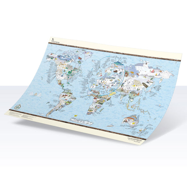 Charles And Marie SNOWTRIP MAP | Wintersport-WELTKARTE | 98x56 Cm | Awesome Maps