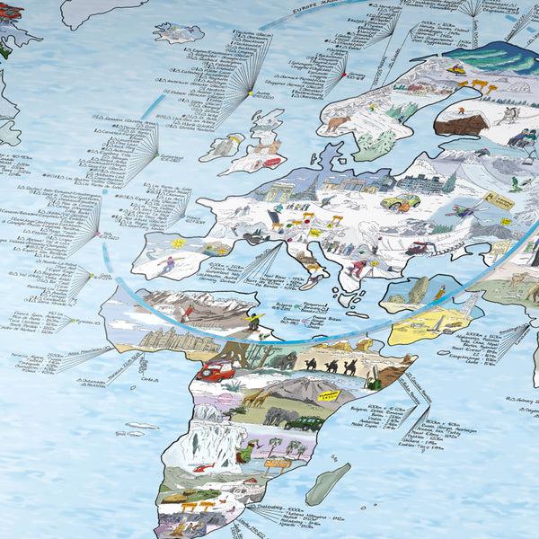 charles and marie SNOWTRIP MAP | Wintersport-WELTKARTE | 98x56 cm | Awesome Maps