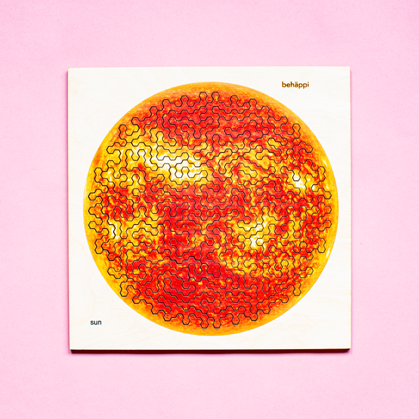 Charles And Marie SONNE | Außergewöhnliches IQ-HOLZPUZZLE | PLANETEN-Serie | Level Schwer | Behäppi