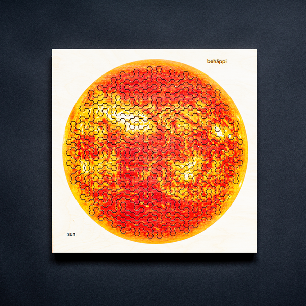 charles and marie SONNE | Außergewöhnliches IQ-HOLZPUZZLE | PLANETEN-Serie | Level Schwer | Behäppi