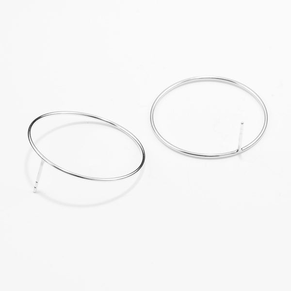 Charles And Marie SPIRAL | Hochglänzender 925er Sterling Silber OHRSTECKER | D=30 Mm | Jonathan Radetz