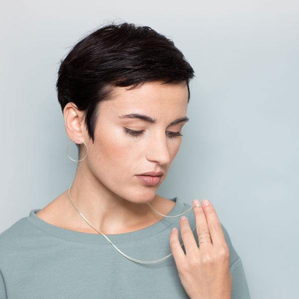 Charles And Marie SPIRAL | Hochglänzender 925er Sterling Silber OHRSTECKER | D=30 Mm | Jonathan Radetz