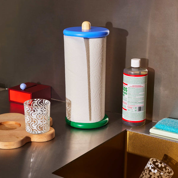 Charles And Marie SPOOL Blau Gelb & Grün - Küchenrollenhalter - Sam Stewart | Areaware