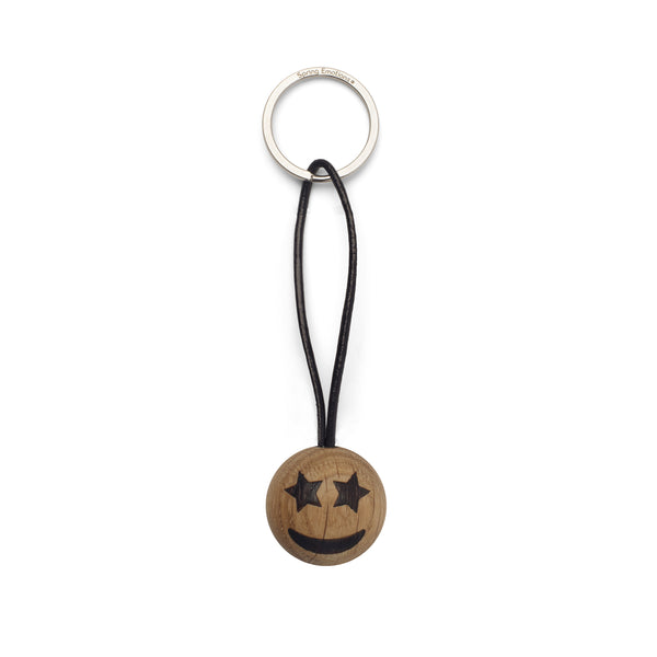 charles and marie SPRING EMOTIONS KEYRING | sternförmige Augen | Holz Emoticon-SCHLÜSSELANHÄNGER | mencke&vagnby | Spring Copenhagen