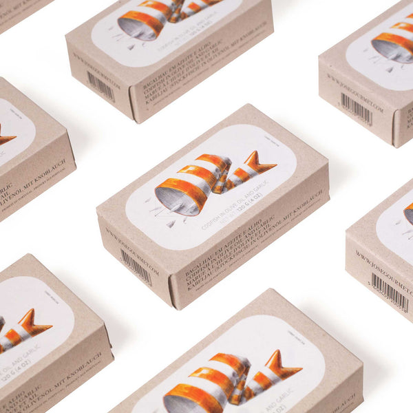 charles and marie STOCKFISCH (Bacalhau) in Olivenöl | Feinkost FISCHKONSERVE | 120gr | José Gourmet