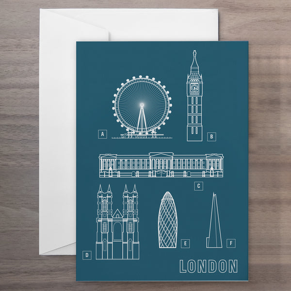 charles and marie STRUCTURES of LONDON | GRUßKARTE | Pop Chart Lab