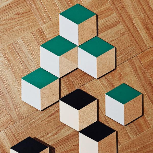 Charles And Marie TABLE TILES | GLAS-UNTERSETZER Aus Holz Mit 3D Grafik | 6er Set | Bower | Areaware