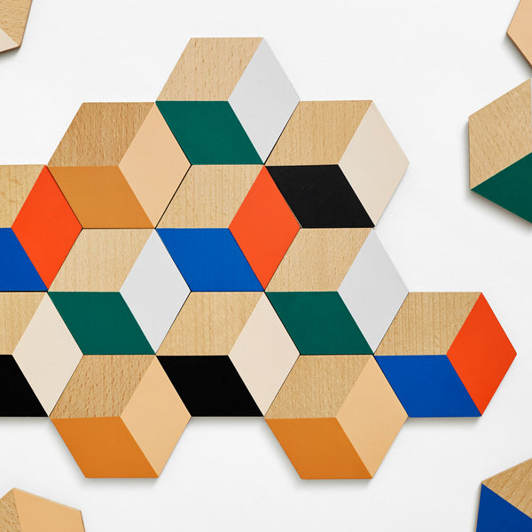 Charles And Marie TABLE TILES | GLAS-UNTERSETZER Aus Holz Mit 3D Grafik | 6er Set | Bower | Areaware