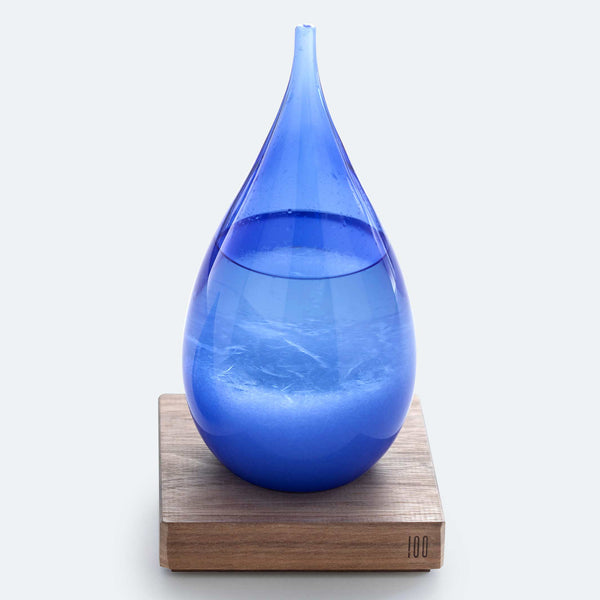 charles and marie TEMPO DROP Blau | GLAS-OBJEKT & STURMGLAS | H=21 cm | Takeshi Ogawa | 100percent