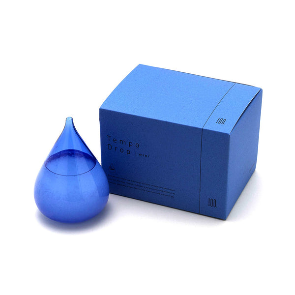 Charles And Marie TEMPO DROP Mini Blau | GLAS-OBJEKT Und STURMGLAS | H=11 Cm | 100percent