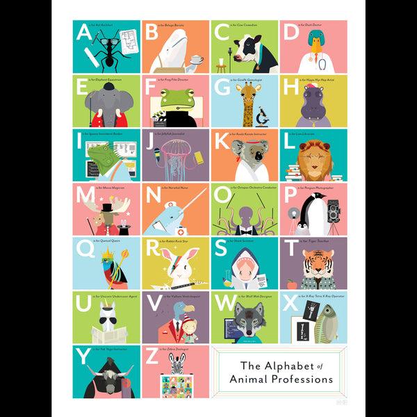 Charles And Marie The ALPHABET Of ANIMAL PROFESSIONS | Infographic KINDERPOSTER | 46x61 Cm | Pop Chart Lab