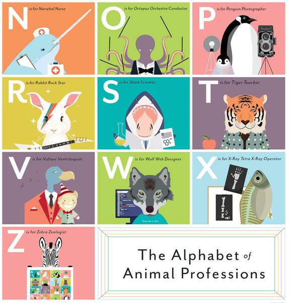 charles and marie The ALPHABET of ANIMAL PROFESSIONS | Infographic KINDERPOSTER | 46x61 cm | Pop Chart Lab