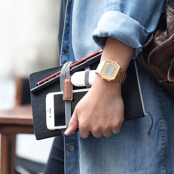 Charles And Marie TWIST | Elastischer Gummiband-ORGANIZER Mit Magnet | 2er Set | 31 & 40 Cm | Beblau