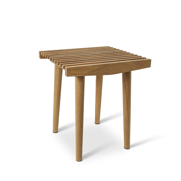 charles and marie UNO ORA | eleganter HOLZ-HOCKER | Teak Natur | 38 cm breit | Spring Copenhagen