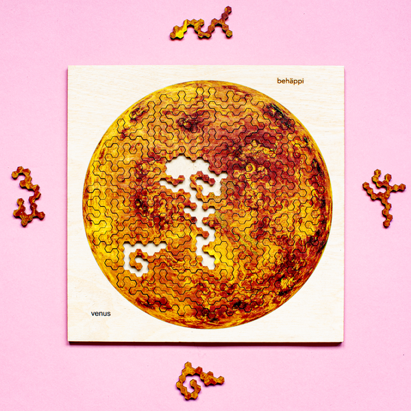 Charles And Marie VENUS | Außergewöhnliches IQ-HOLZPUZZLE | PLANETEN-Serie | Level Schwer | Behäppi