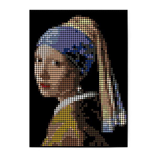 Charles And Marie VERMEER PIXELART - Kleben Nach Zahlen Mit Stickern - 50x70 Cm | Dot On