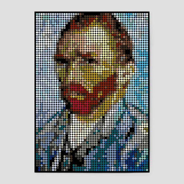 Charles And Marie VINCENT PIXELART - Kleben Nach Zahlen Mit Stickern - 50x70 Cm | Dot On