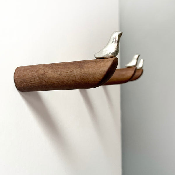 charles and marie VOGEL - Kleiderhaken aus Holz & Zinn - 3er Set | Formpoet