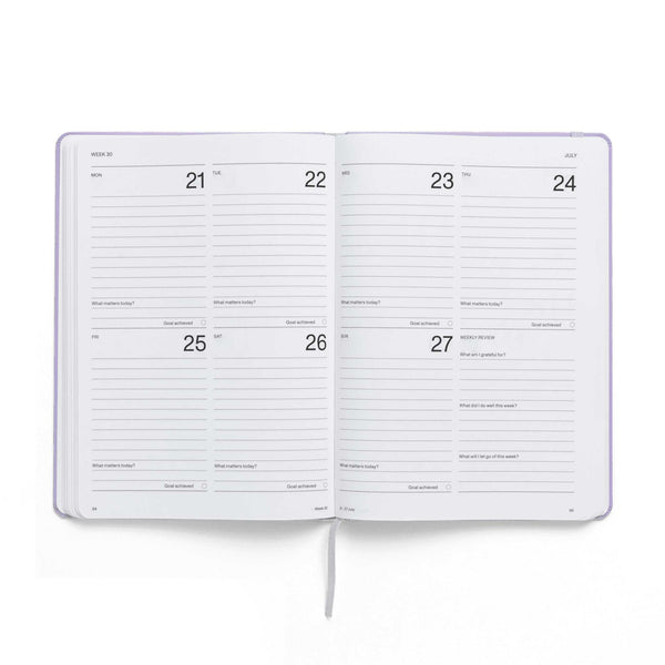 Charles And Marie WEEKLY PLANNER 2025 - Fliederfarbiger Wochenplaner - Hardcover A5 | Karst Stone Paper