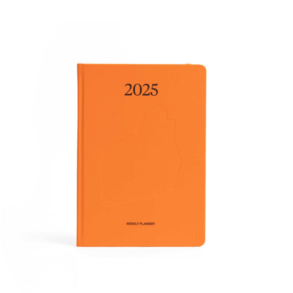 Charles And Marie WEEKLY PLANNER 2025 - Orangefarbiger Wochenplaner - Hardcover A5 | Karst Stone Paper