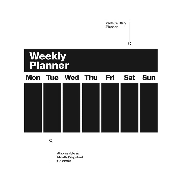 Charles And Marie WEEKLY PLANNER - Beschreibbarer Wochen-Planer Tafel-Aufkleber - 80x50 Cm | WEEW Smart Design