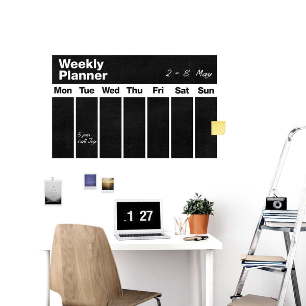 charles and marie WEEKLY PLANNER - beschreibbarer Wochen-Planer Tafel-Aufkleber - 80x50 cm | WEEW Smart Design