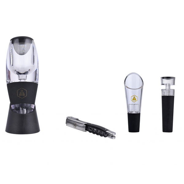 Charles And Marie Wein-Set Mit Belüfter - 4-teiliges Set | Laguiole