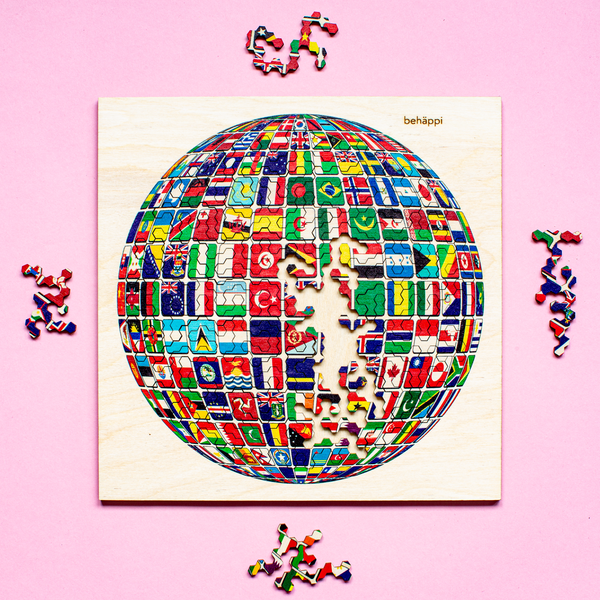 Charles And Marie WELT | Außergewöhnliches IQ-HOLZPUZZLE | PLANETEN-Serie | Level Schwer | Behäppi