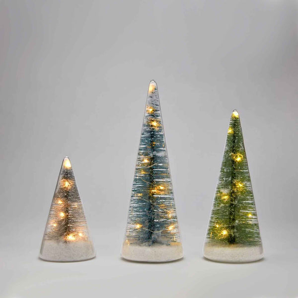 Charles And Marie WINTER SPRUCE | Glas-TANNENBÄUME Mit LED Beleuchtung | 3er Set | MoMA