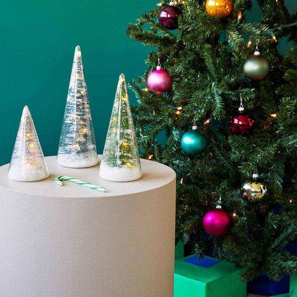 charles and marie WINTER SPRUCE | Glas-TANNENBÄUME mit LED Beleuchtung | 3er Set | MoMA