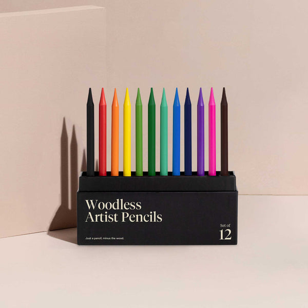 charles and marie WOODLESS ARTIST PENCILS | holzfreies Graphit-BLEISTIFT-SET | 12er Set | Karst Stone Paper