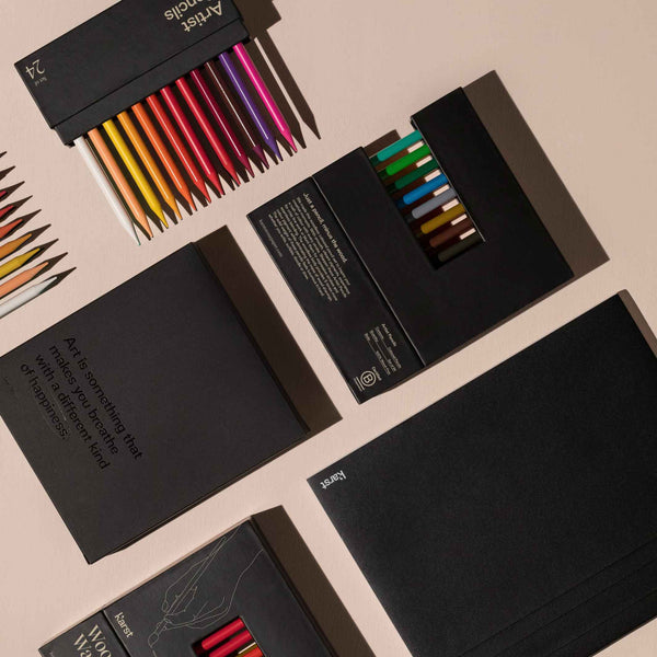 Charles And Marie WOODLESS WATERCOLOUR PENCILS - Holzfreies Graphit-BLEISTIFT-SET - 24er Set | Karst Stone Paper