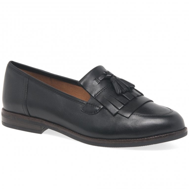 charles clinkard Caprice Cait Womens Leather Fringe Tassel Loafer Flats