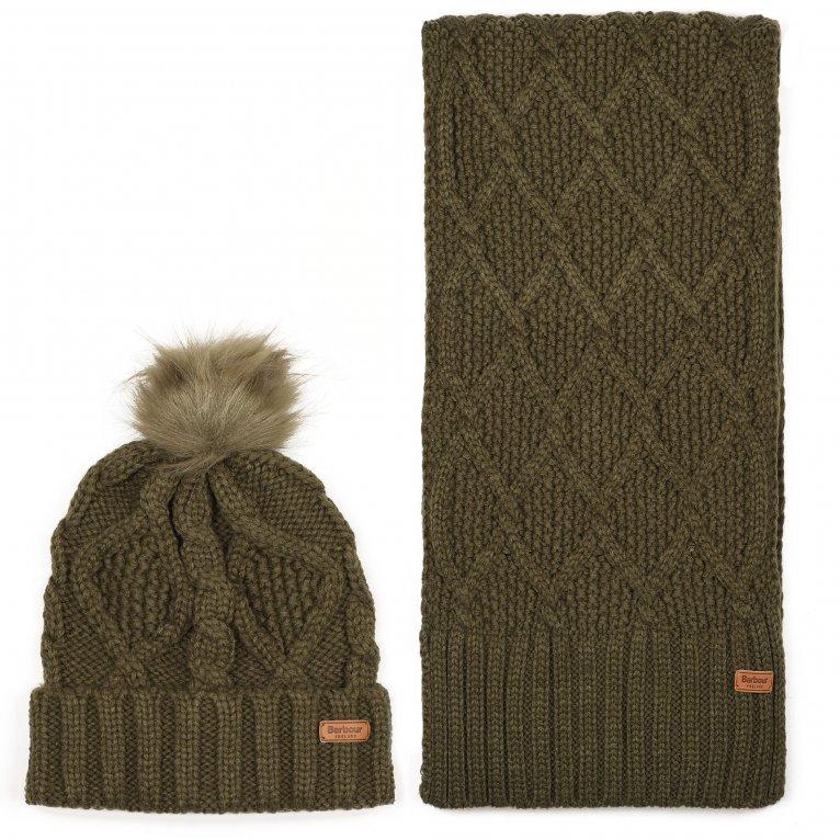 charles clinkard Barbour Ridley Beanie & Scarf Set