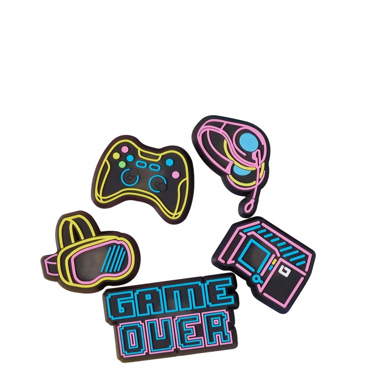 charles clinkard Crocs Light Up Neon Gamer 5 Pack