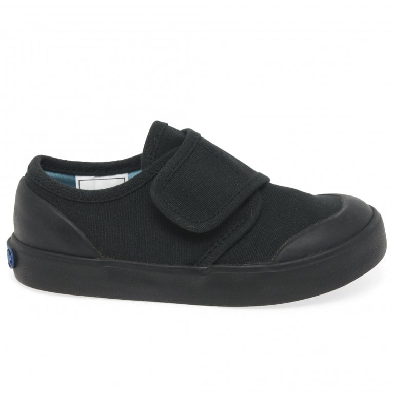 Charles Clinkard Start-Rite Skip Black Plimsolls