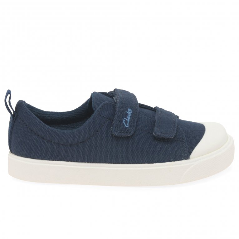 Charles Clinkard Clarks City Bright T Kids Infant Canvas Shoes