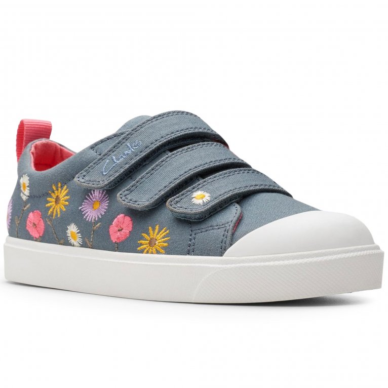 charles clinkard Clarks City Vibe Girls Canvas Shoes