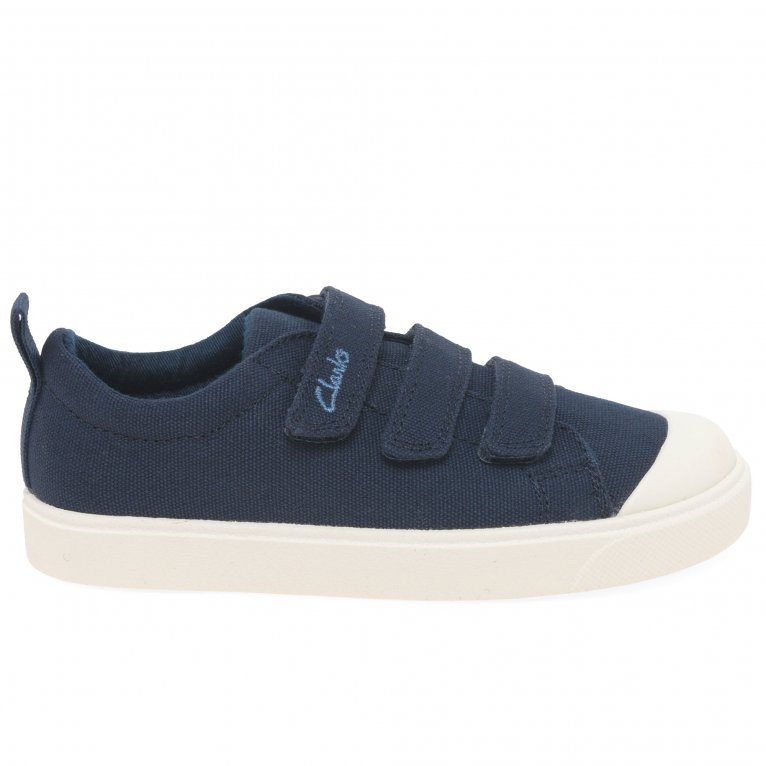 Charles Clinkard Clarks City Vibe K Kids Canvas Shoes