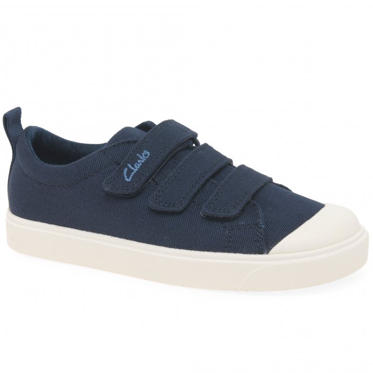 charles clinkard Clarks City Vibe K Kids Canvas Shoes