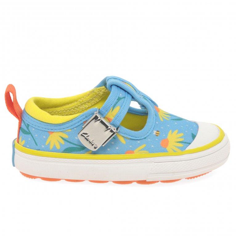 Charles Clinkard Clarks Foxing Bloom T Girls Infant Canvas Shoes