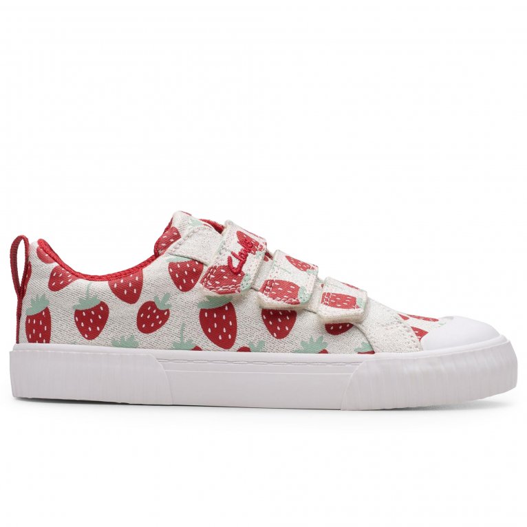 Charles Clinkard Clarks Foxing Fraise K Girls Canvas Shoes